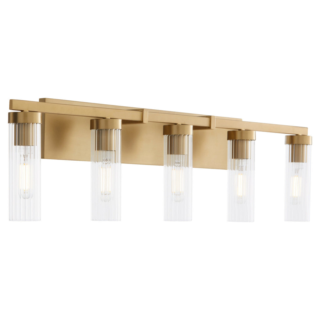 Quorum  Kilbey 5 Light Vanity Wall Mount - Aged Brass 533-5-80