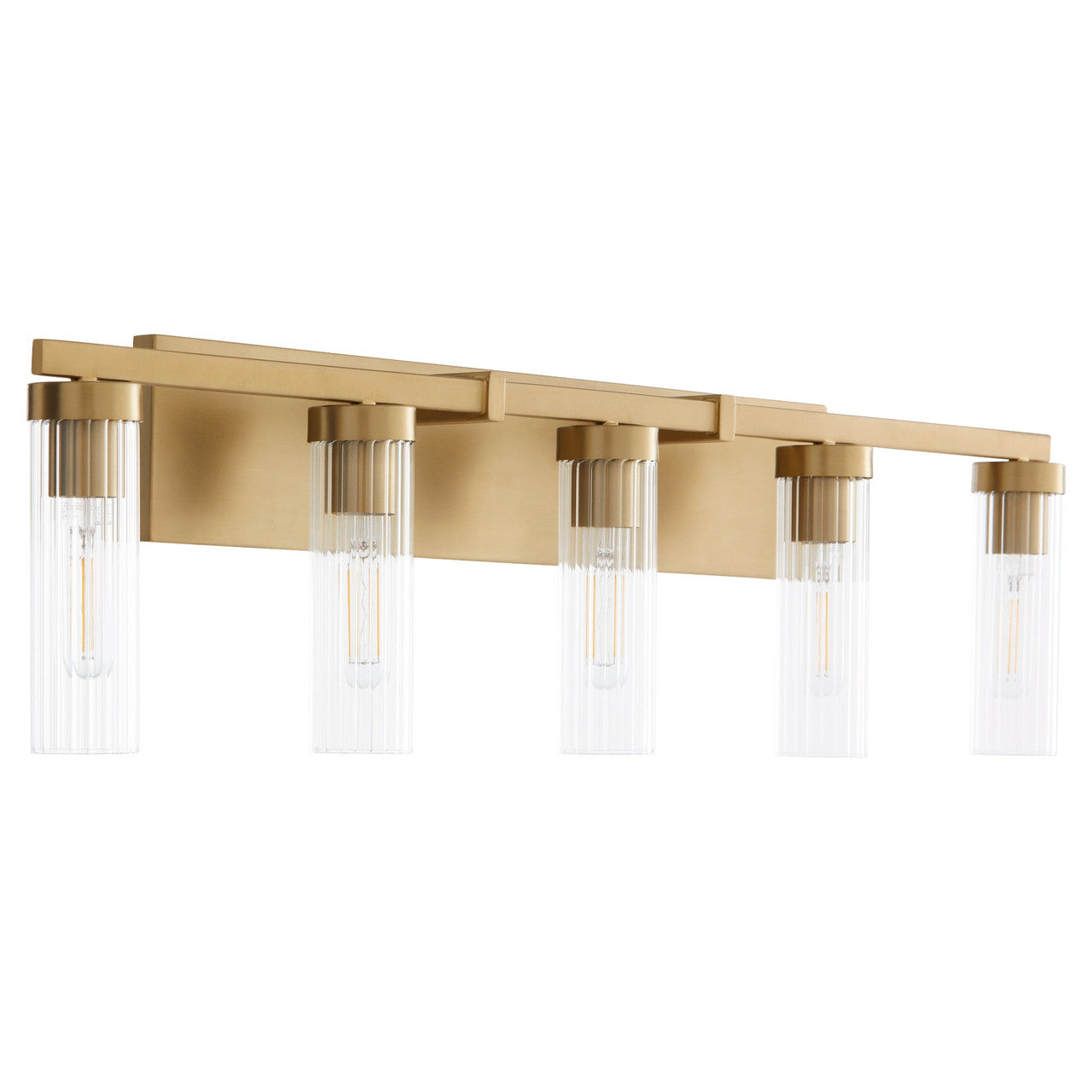 Quorum  Kilbey 5 Light Vanity Wall Mount - Aged Brass 533-5-80