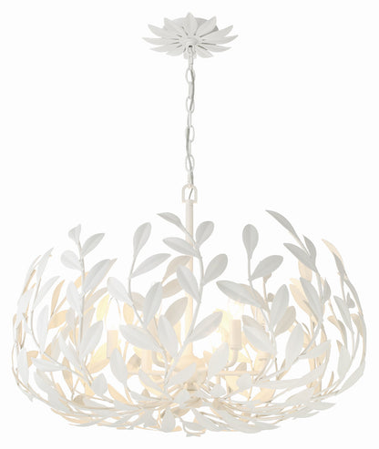 Crystorama Broche 6 Light Matte White Chandelier 533-MT