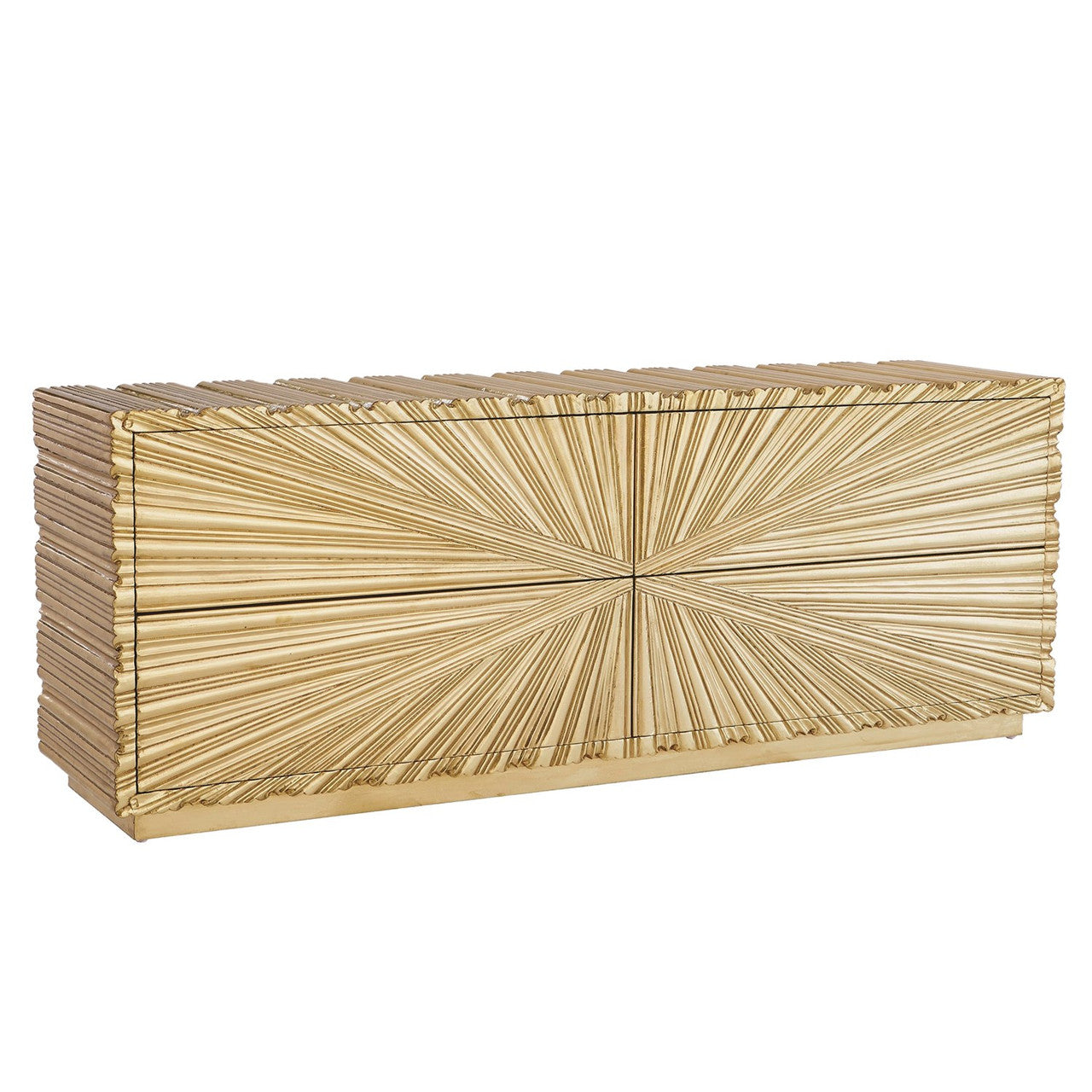 Global Views Linen Fold Cabinet Brass 9.92847