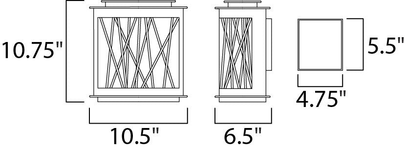 Maxim Bedazzle LED Outdoor Wall Lantern in Texture Ebony / Polished Chrome 53495CLTEPC