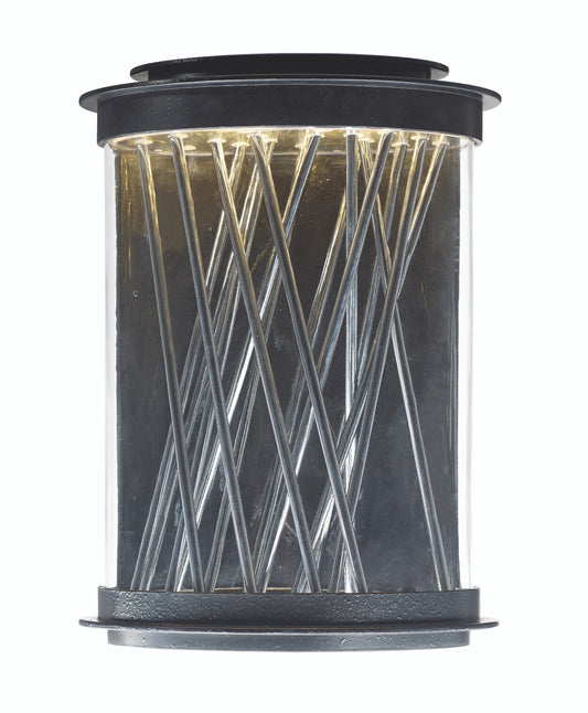 Maxim Bedazzle LED Outdoor Wall Lantern in Texture Ebony / Polished Chrome 53497CLTEPC