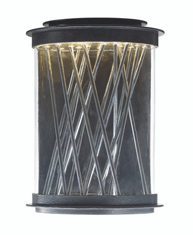 Maxim Bedazzle LED Outdoor Wall Lantern in Texture Ebony / Polished Chrome 53497CLTEPC