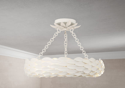 Crystorama Broche 6 Light Matte White Semi Flush Mount 535-MT_CEILING