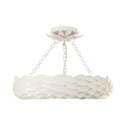 Crystorama Broche 6 Light Matte White Semi Flush Mount 535-MT_CEILING