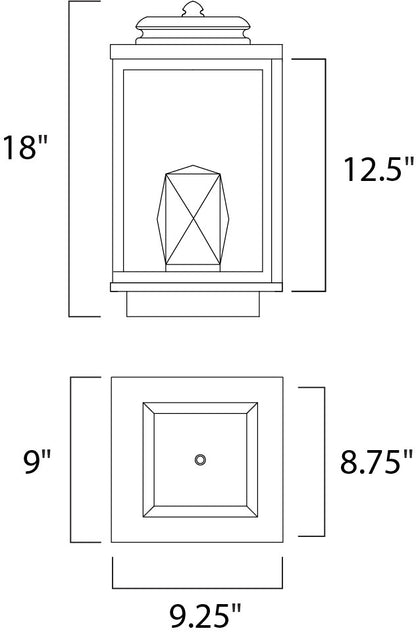 Maxim Mandeville 2-Light LED Outdoor Wall Sconce in Galaxy Black 53526CLGBK