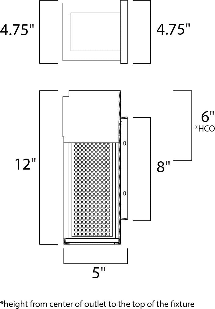 Maxim Townhouse LED Outdoor Wall Sconce in Galaxy Black / Stainless Steel 53597GBKSST