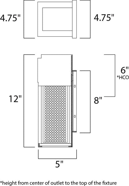 Maxim Townhouse LED Outdoor Wall Sconce in Galaxy Black / Stainless Steel 53597GBKSST