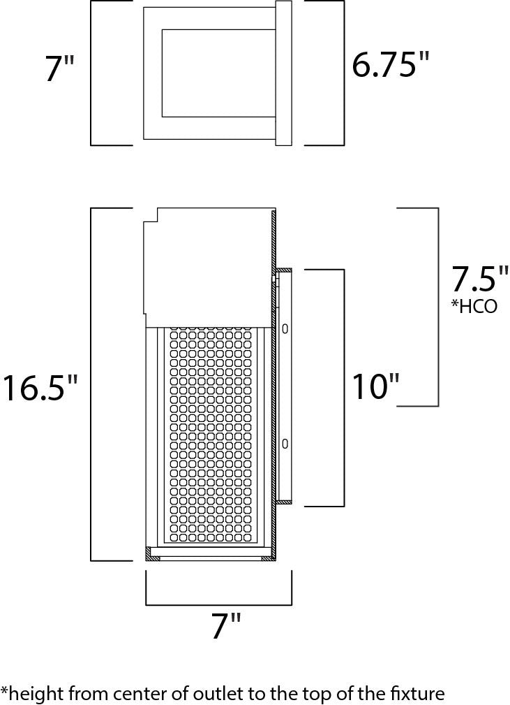 Maxim Townhouse LED Outdoor Wall Sconce in Galaxy Black / Stainless Steel 53599GBKSST