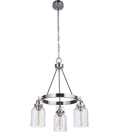 Craftmade 3 Light Chandelier in Brushed Polished Nickel 53623-BNK