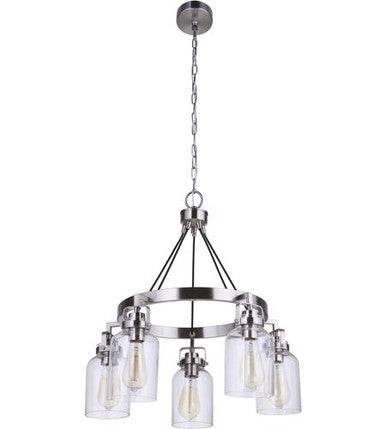 Craftmade 5 Light Chandelier in Brushed Polished Nickel 53625-BNK