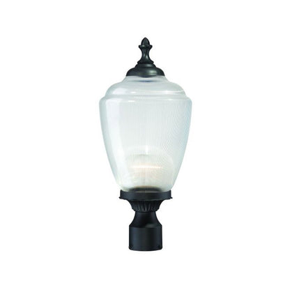 Acclaim Lighting Acorn 1-Light Matte Black Post Mount Light With Clear Acrylic Globe in Matte Black 5367BK/CL