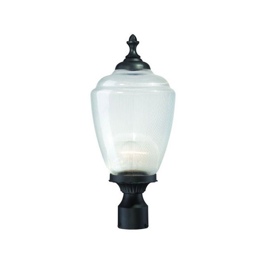 Acclaim Lighting Acorn 1-Light Matte Black Post Mount Light With Clear Acrylic Globe in Matte Black 5367BK/CL