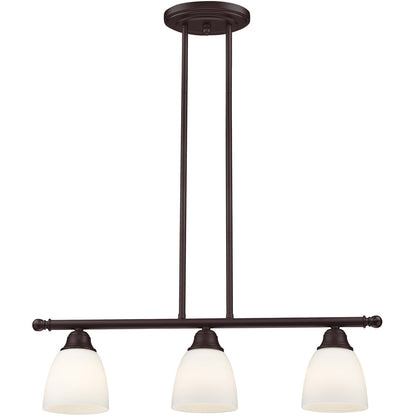 Livex Lighting Somerville Collection 3 Light Bronze Linear Chandelier in Bronze 53854-07