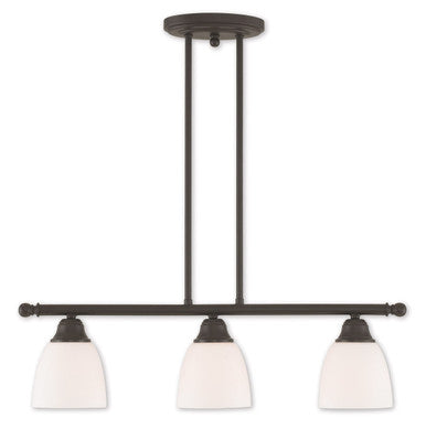 Livex Lighting Somerville Collection 3 Light Bronze Linear Chandelier in Bronze 53854-07