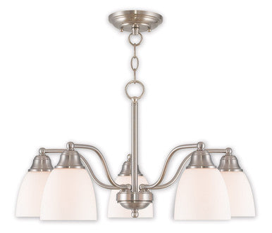 Livex Lighting Somerville Collection 5 Light BN Dinette Chandelier/Semi Flush in Brushed Nickel 53855-91