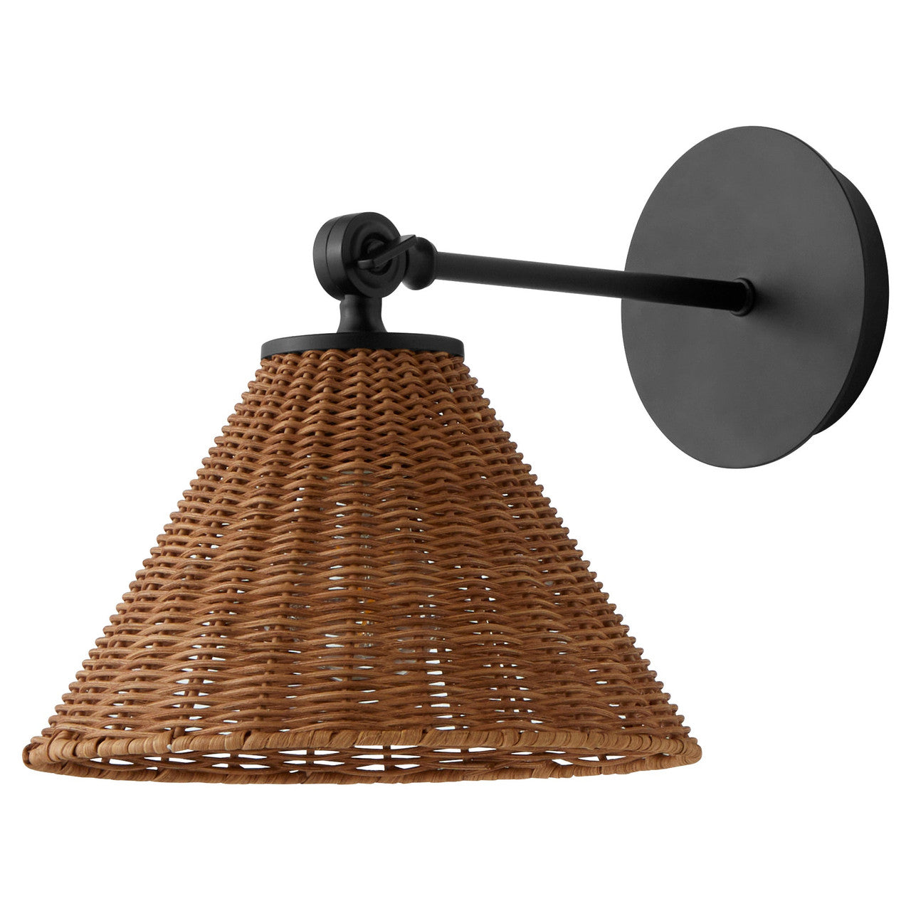 Quorum  1 Light Small Wicker Wall Mount - Matte Black 5393-59