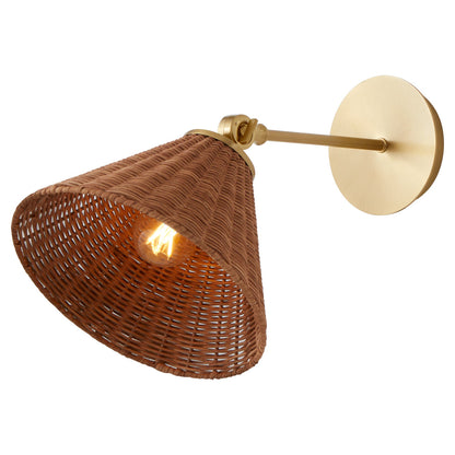 Quorum  1 Light Small Wicker Wall Mount - Aged Brass 5393-80