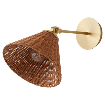 Quorum  1 Light Small Wicker Wall Mount - Aged Brass 5393-80