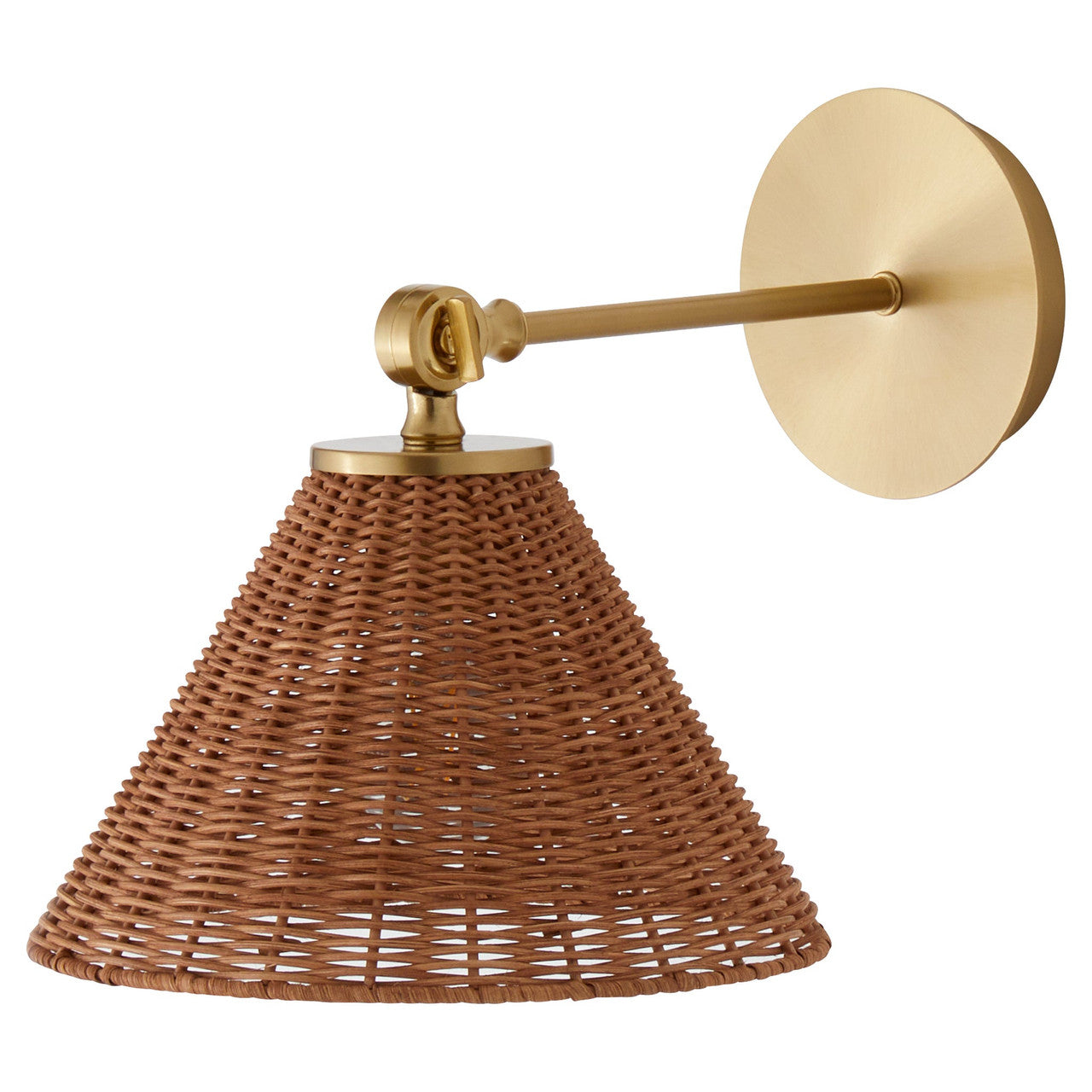 Quorum  1 Light Small Wicker Wall Mount - Aged Brass 5393-80