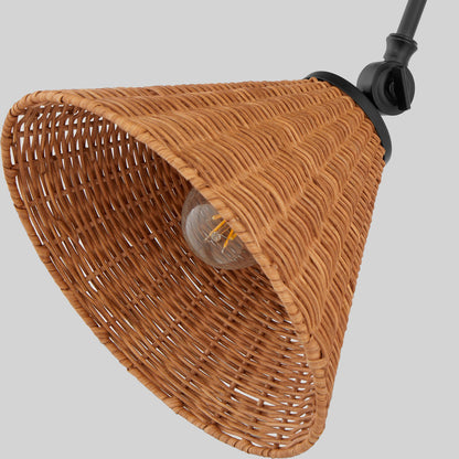 Quorum  1 Light Large Wicker Wall Mount - Matte Black 5394-59