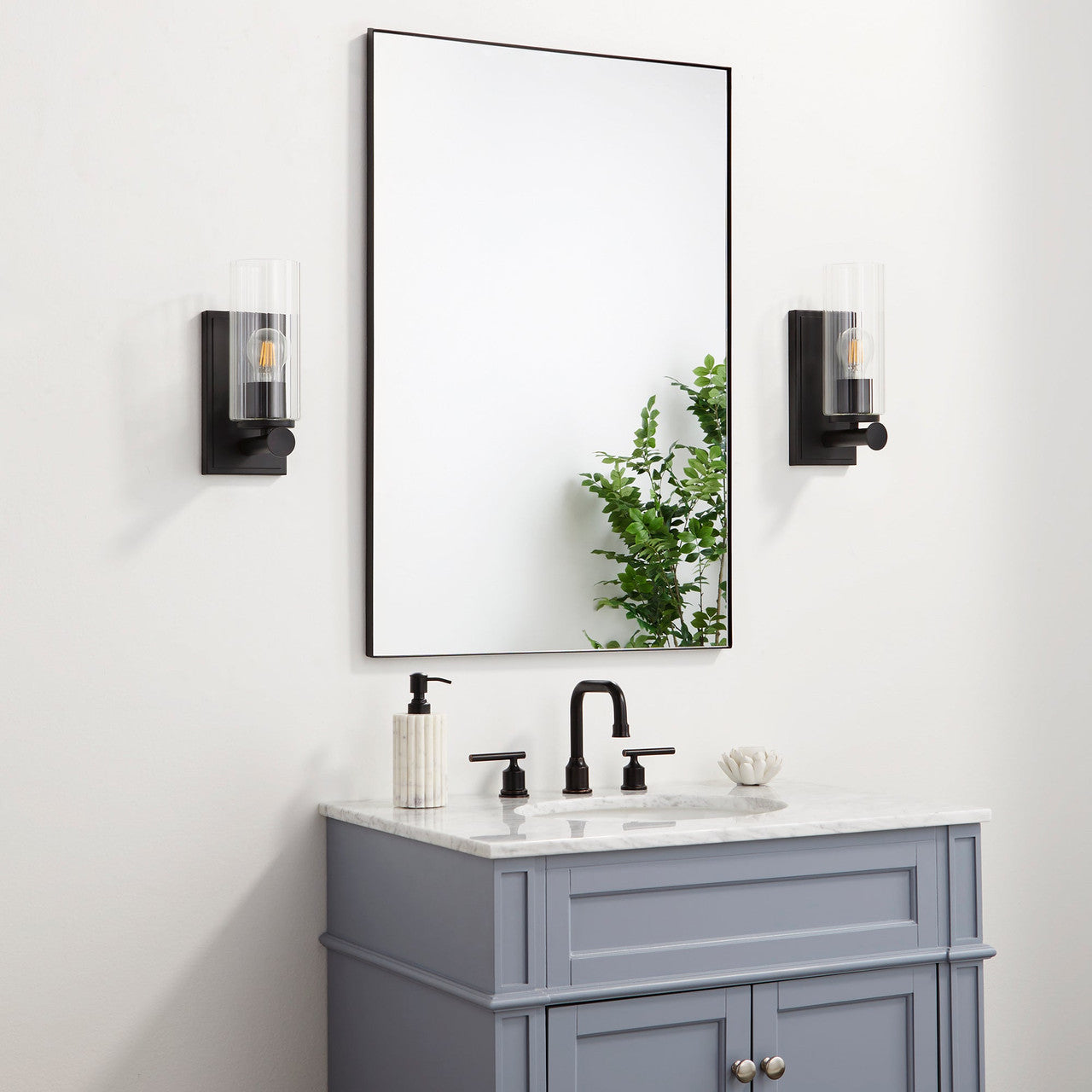 Quorum  Juniper 1 Light Vanity Wall Mount - Matte Black 540-1-59