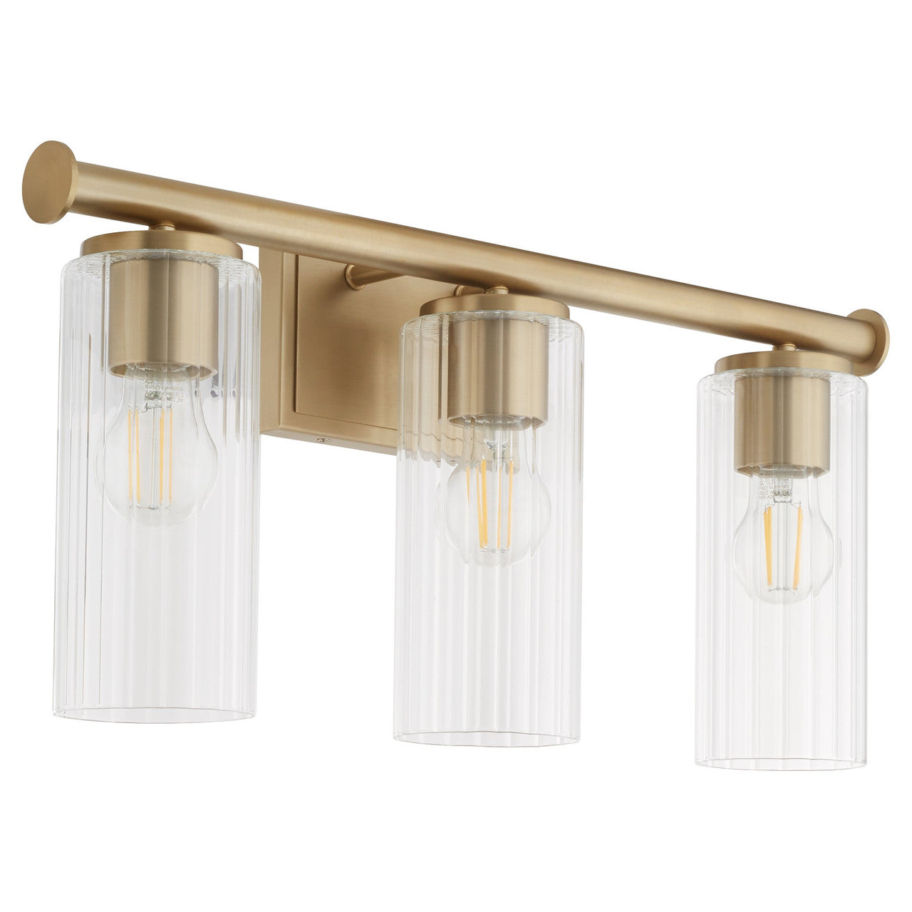 Quorum  Juniper 3 Light Vanity Wall Mount - Aged Brass 541-3-80