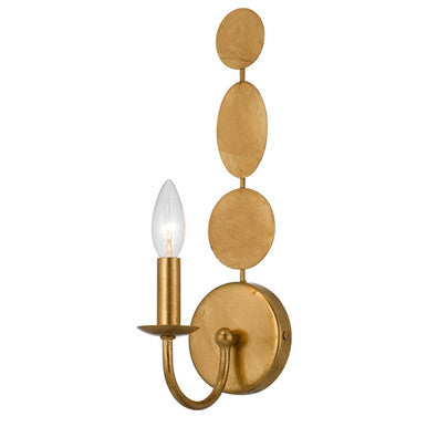 Crystorama Layla 1 Light Antique Gold Wall Mount 541-GA