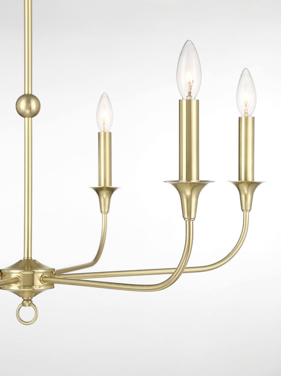 Lumanity Lighting Charlotte 6-Arm Candle-Style Chandelier in Classic Satin Brass  L098-0003