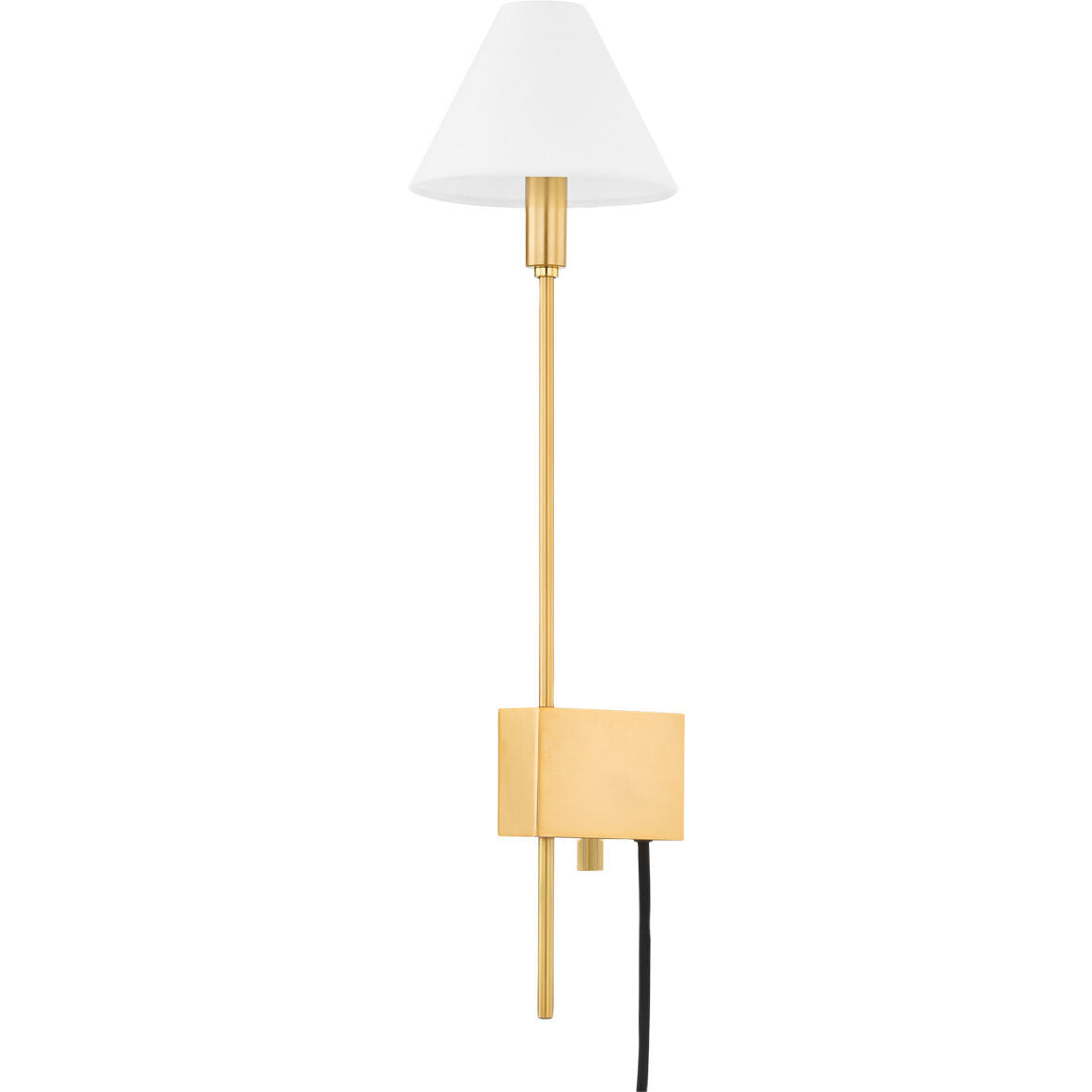 Hudson Valley Lighting Teaneck Plug-In Sconce in Aged Brass 5424-AGB