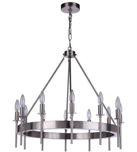 Craftmade Larrson Chandelier 12  Light in Brushed Polished Nickel 54312-BNK