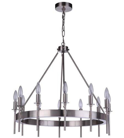 Craftmade Larrson Chandelier 12  Light in Brushed Polished Nickel 54312-BNK