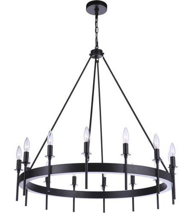 Craftmade Larrson Chandelier 14  Light  Flat Black in Flat Black 54314-FB