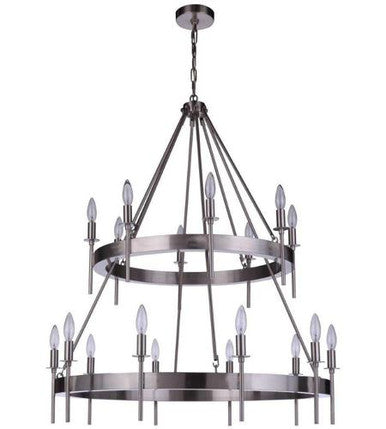 Craftmade Larrson Chandelier 18  Light in Brushed Polished Nickel 54318-BNK