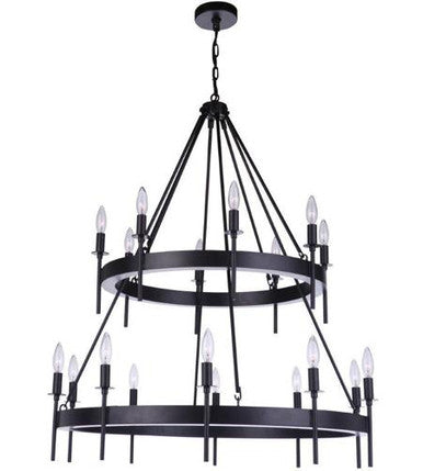 Craftmade Larrson Chandelier 18  Light  Flat Black in Flat Black 54318-FB