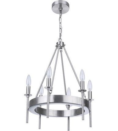 Craftmade 6 Light Chandelier in Brushed Polished Nickel 54326-BNK