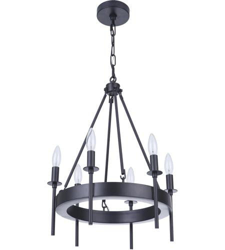 Craftmade 6 Light Chandelier in Flat Black 54326-FB