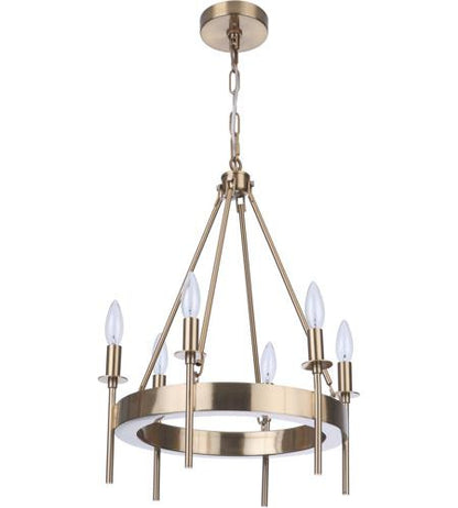 Craftmade 6 Light Chandelier in Satin Brass 54326-SB