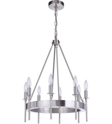 Craftmade 8 Light Chandelier in Brushed Polished Nickel 54328-BNK