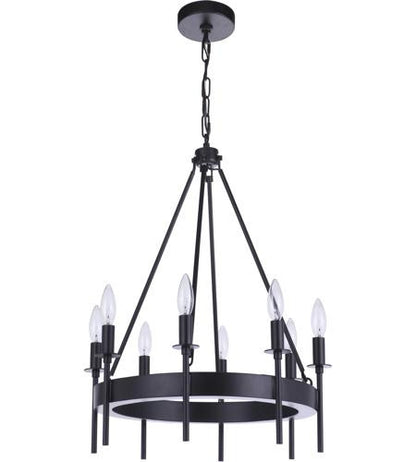 Craftmade 8 Light Chandelier in Flat Black 54328-FB