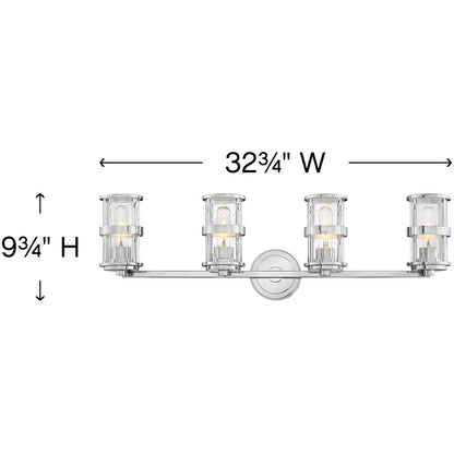 Hinkley Lighting Noah Four Light Vanity Chrome 5434CM