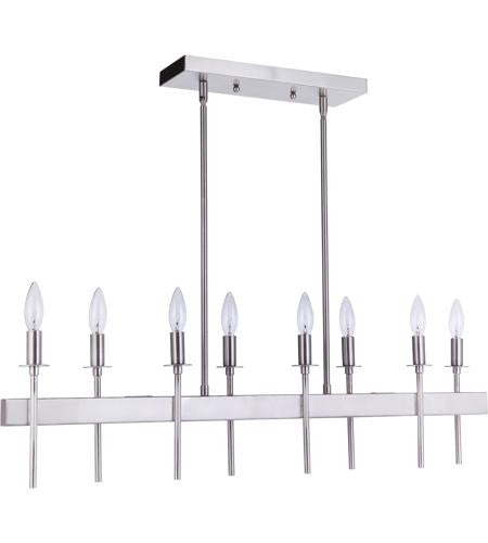 Craftmade 8 Light Island in Brushed Polished Nickel 54378-BNK