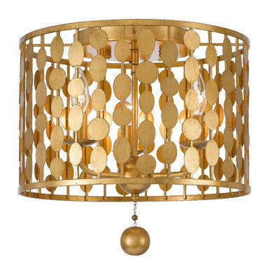 Crystorama Layla 3 Light Antique Gold Ceiling Mount 544-GA