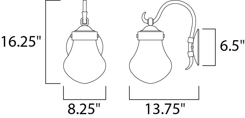 Maxim Rustica LED 1-Light Outdoor Wall Lantern in Blacksmith 54472FGBS