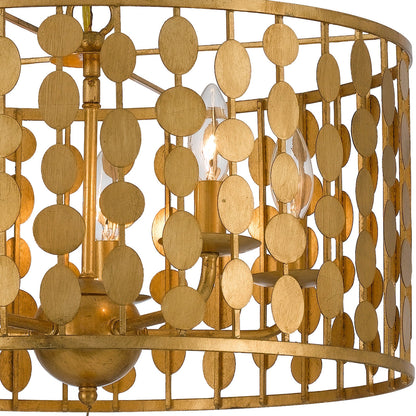 Crystorama Layla 5 Light Antique Gold Chandelier 545-GA