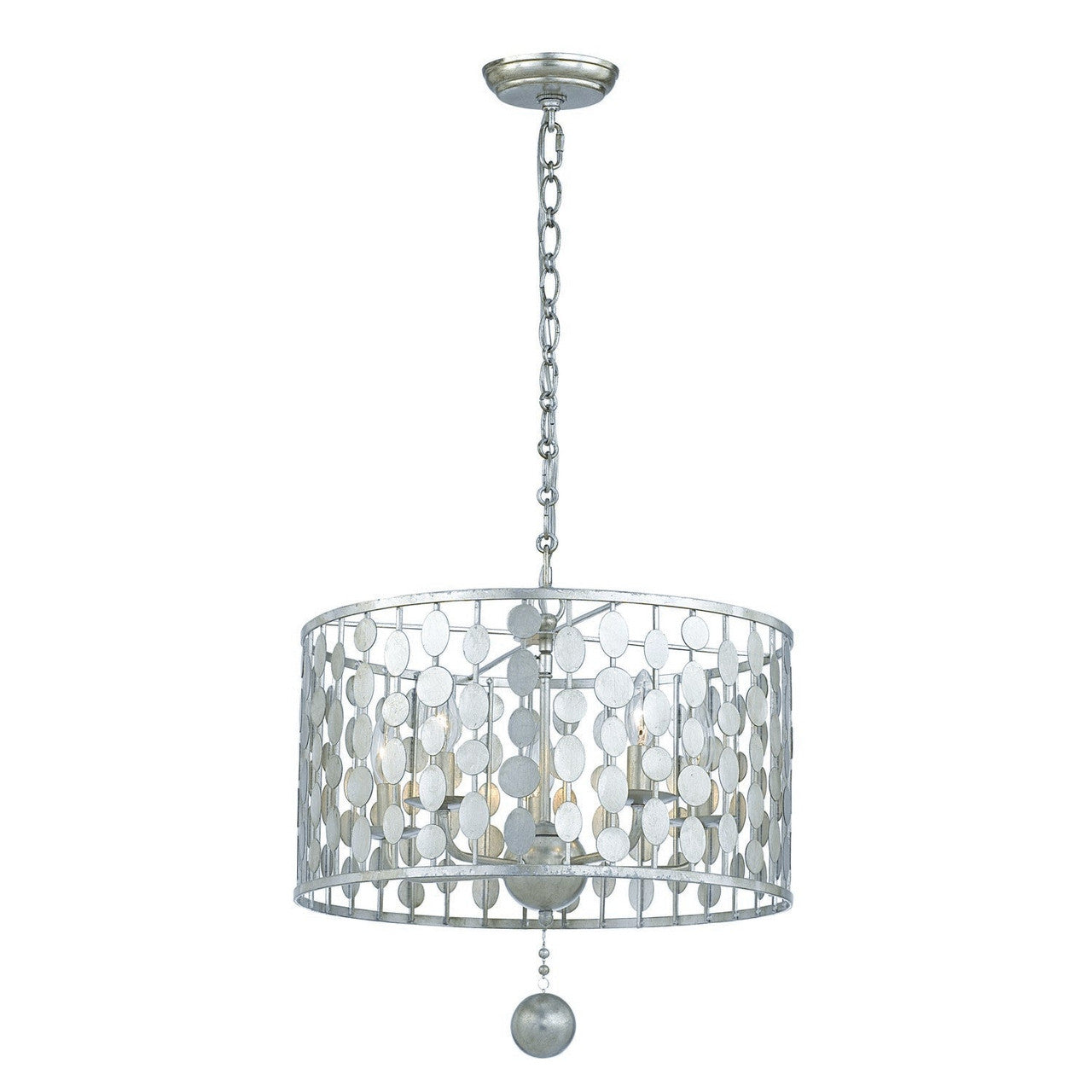 Crystorama Layla 5 Light Antique Silver Chandelier 545-SA