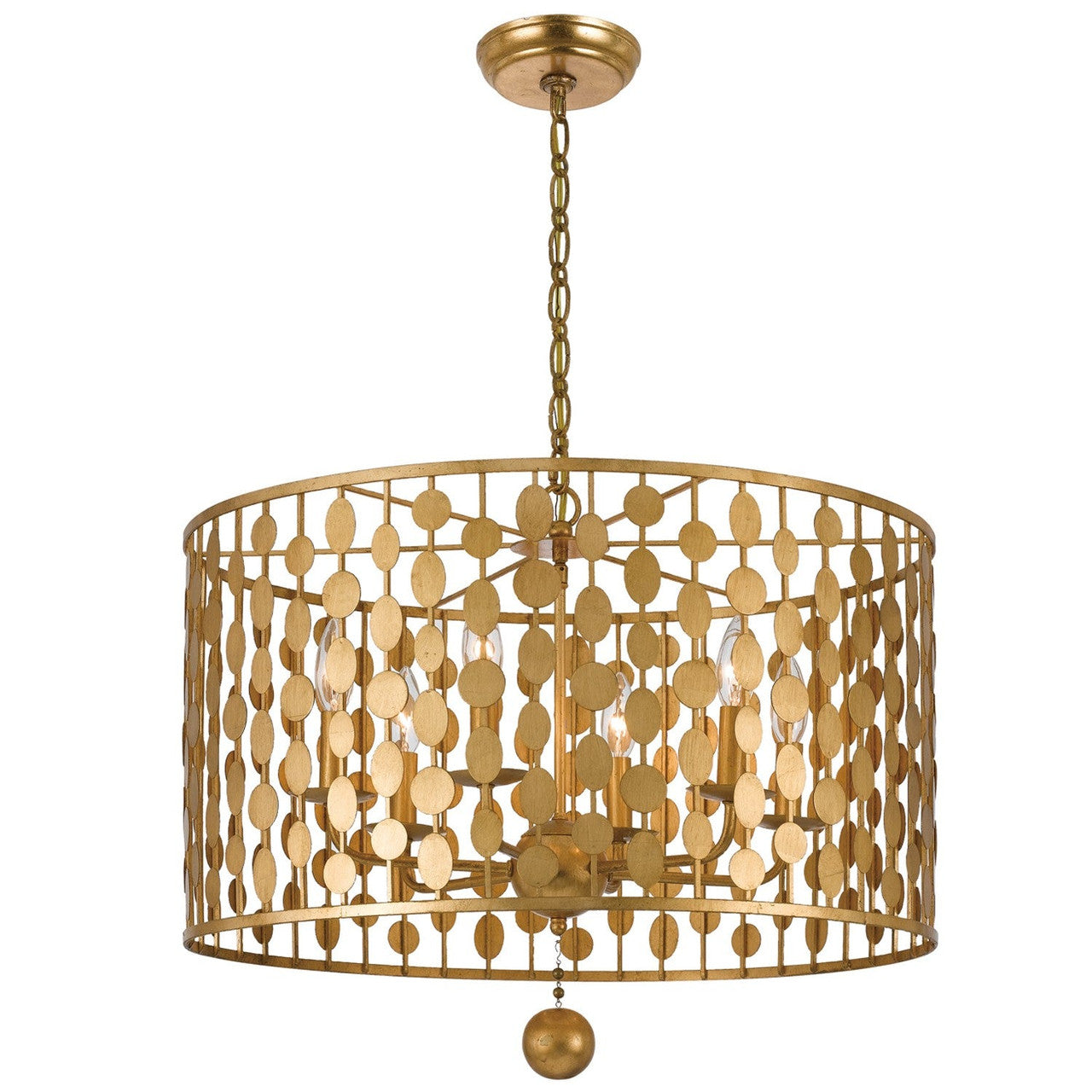 Crystorama Layla 6 Light Antique Gold Chandelier 546-GA