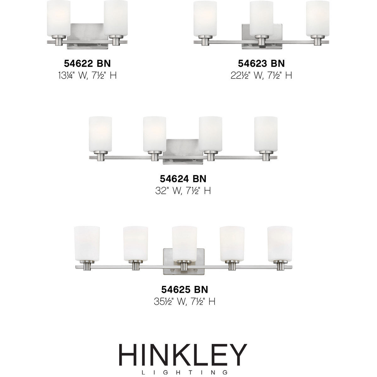 OPEN BOX NEW: Hinkley Lighting Karlie Two Light Vanity Brushed Nickel 54622BN