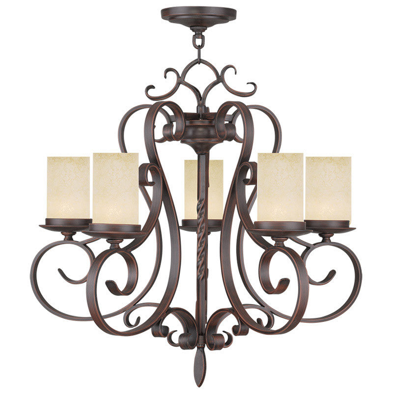 Livex Lighting Millburn Manor Collection 5 Light Imperial Bronze Chandelier in Imperial Bronze 5485-58