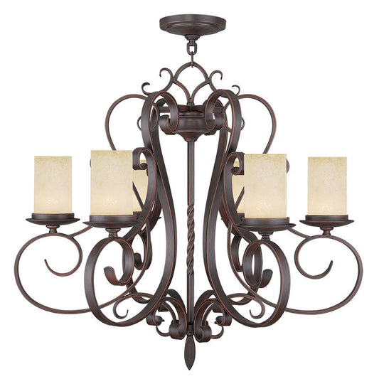 Livex Lighting Millburn Manor Collection 6 Light Imperial Bronze Chandelier in Imperial Bronze 5486-58